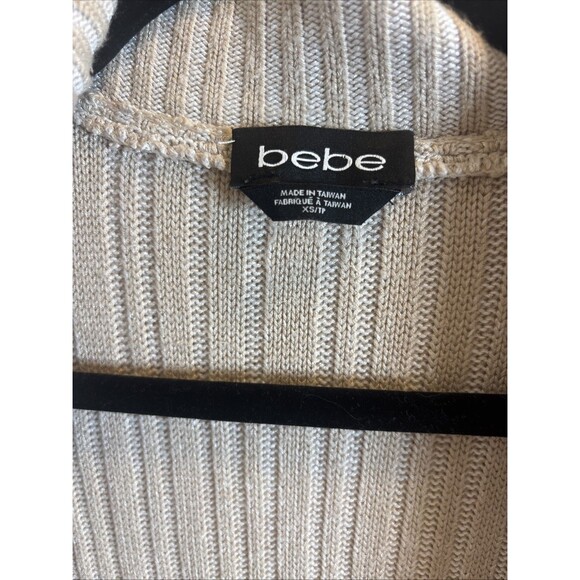 Bebe XS ribbed knit waterfall cardigan cozy Preppy Super Soft Cottagecore - Picture 3 of 4